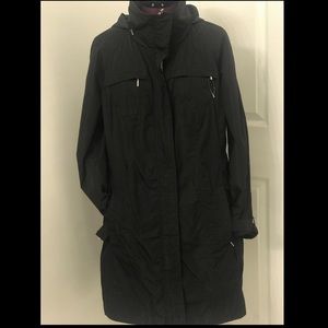 Calvin Klein black‎ long trench jacket size large